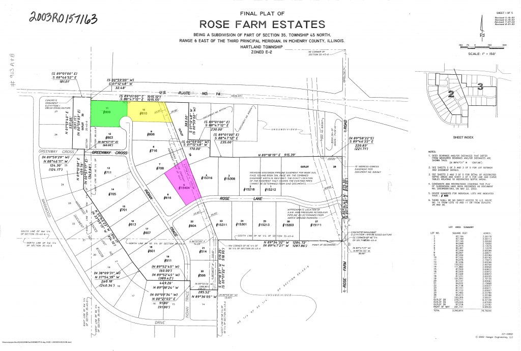 Rose Farm Estates Single Family Lots Woodstock, IL Plote Property