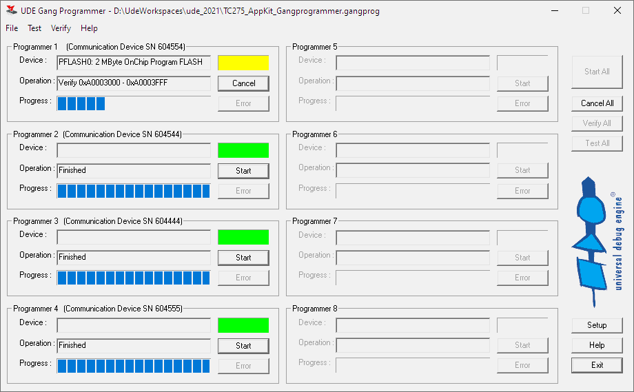 UDE MemTool FLASH programming