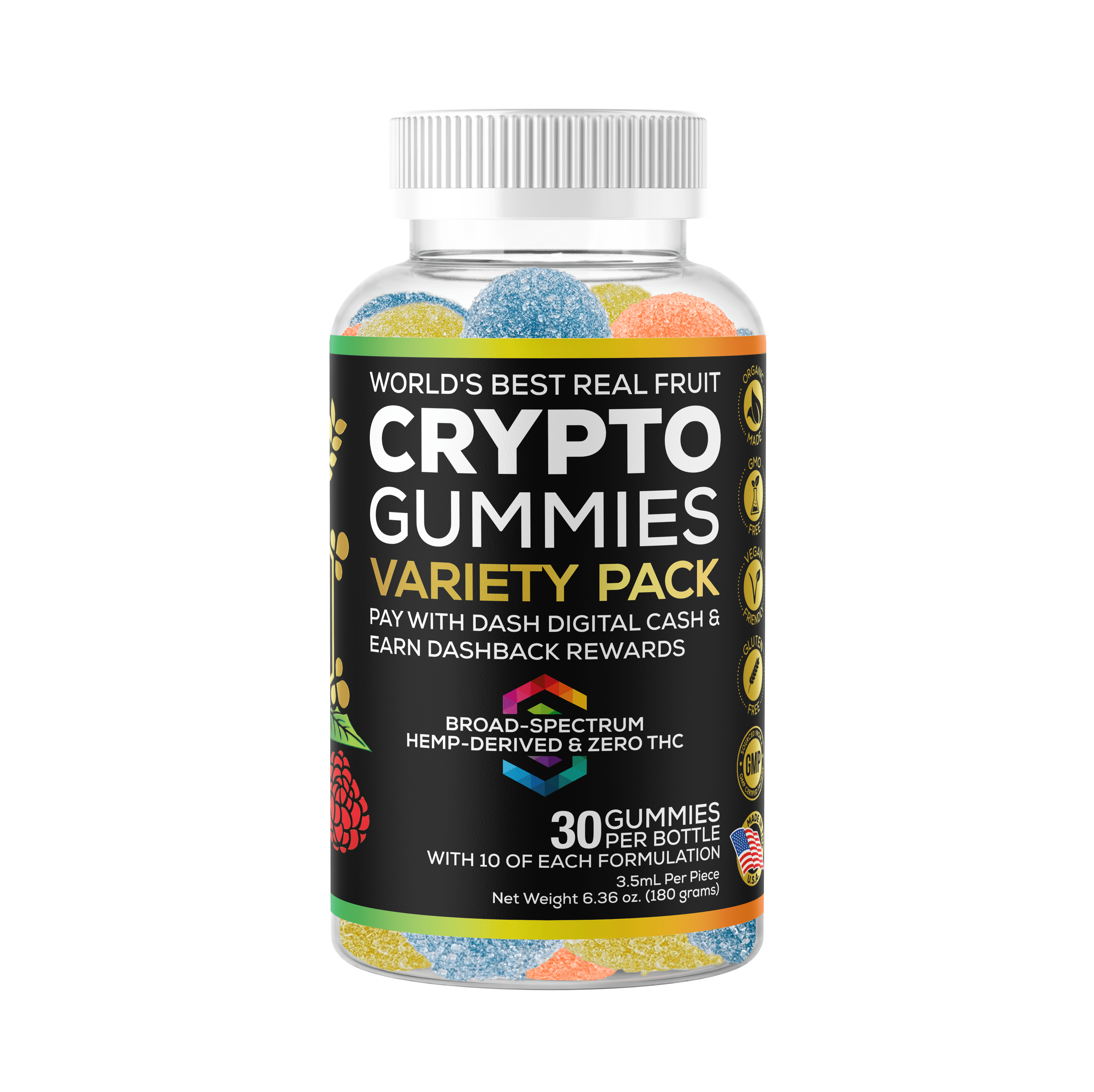 Crypto Gummies Variety Pack Vegan Real Fruit Gummies Plug 420