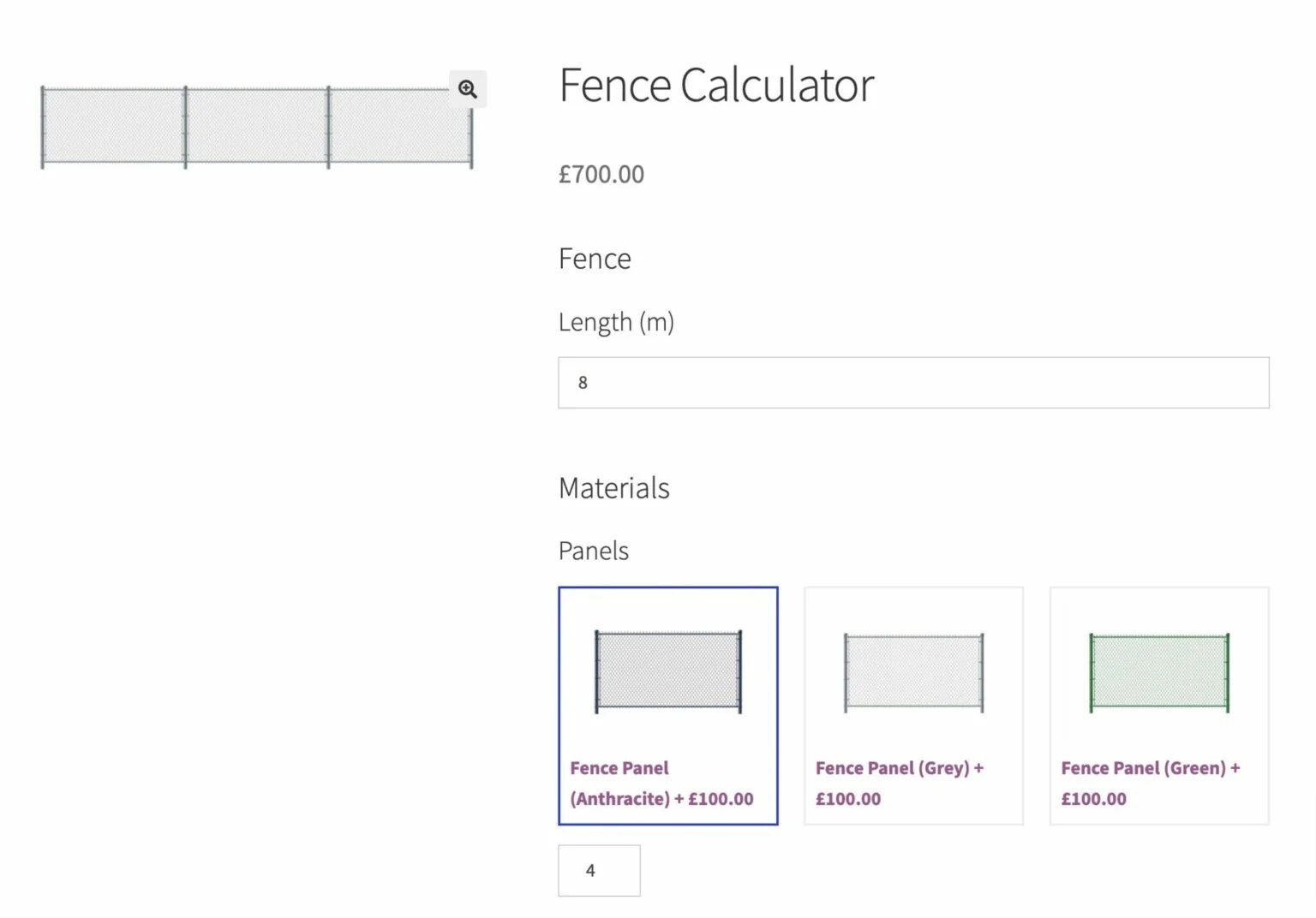 How to create a fencing calculator in WordPress