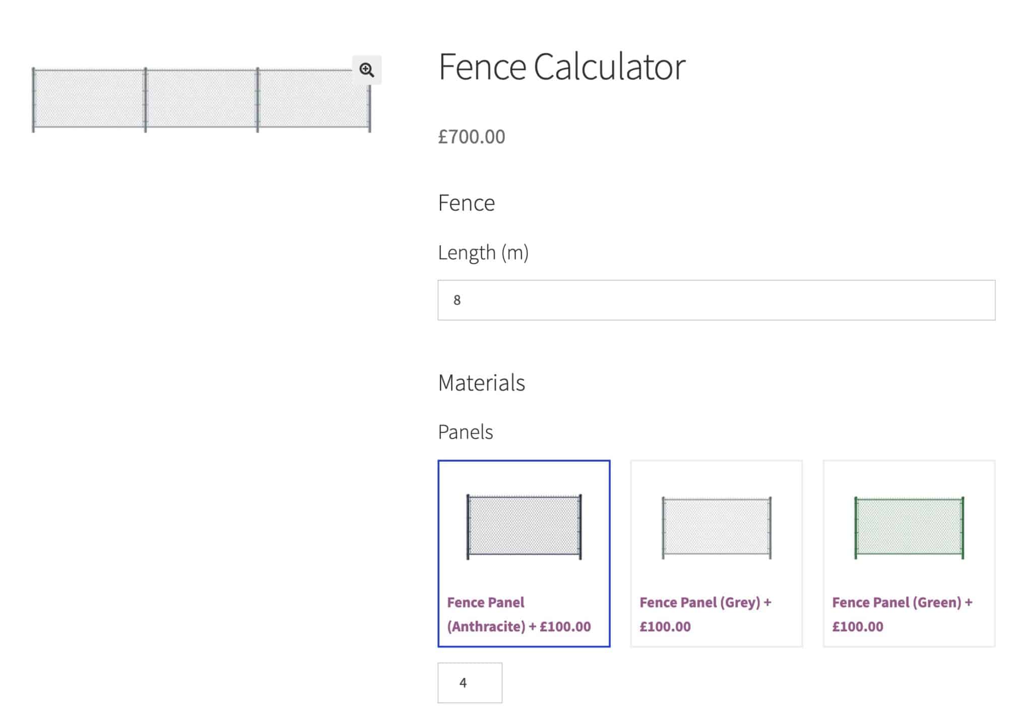 How to create a fencing calculator in WordPress
