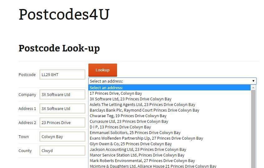 Wordpress Plugin to search UK addresses by postcode 3X Software
