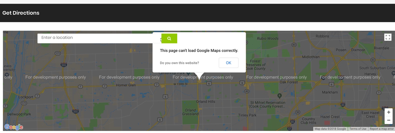 Google Maps shows error ‘For development purposes only’ Essential