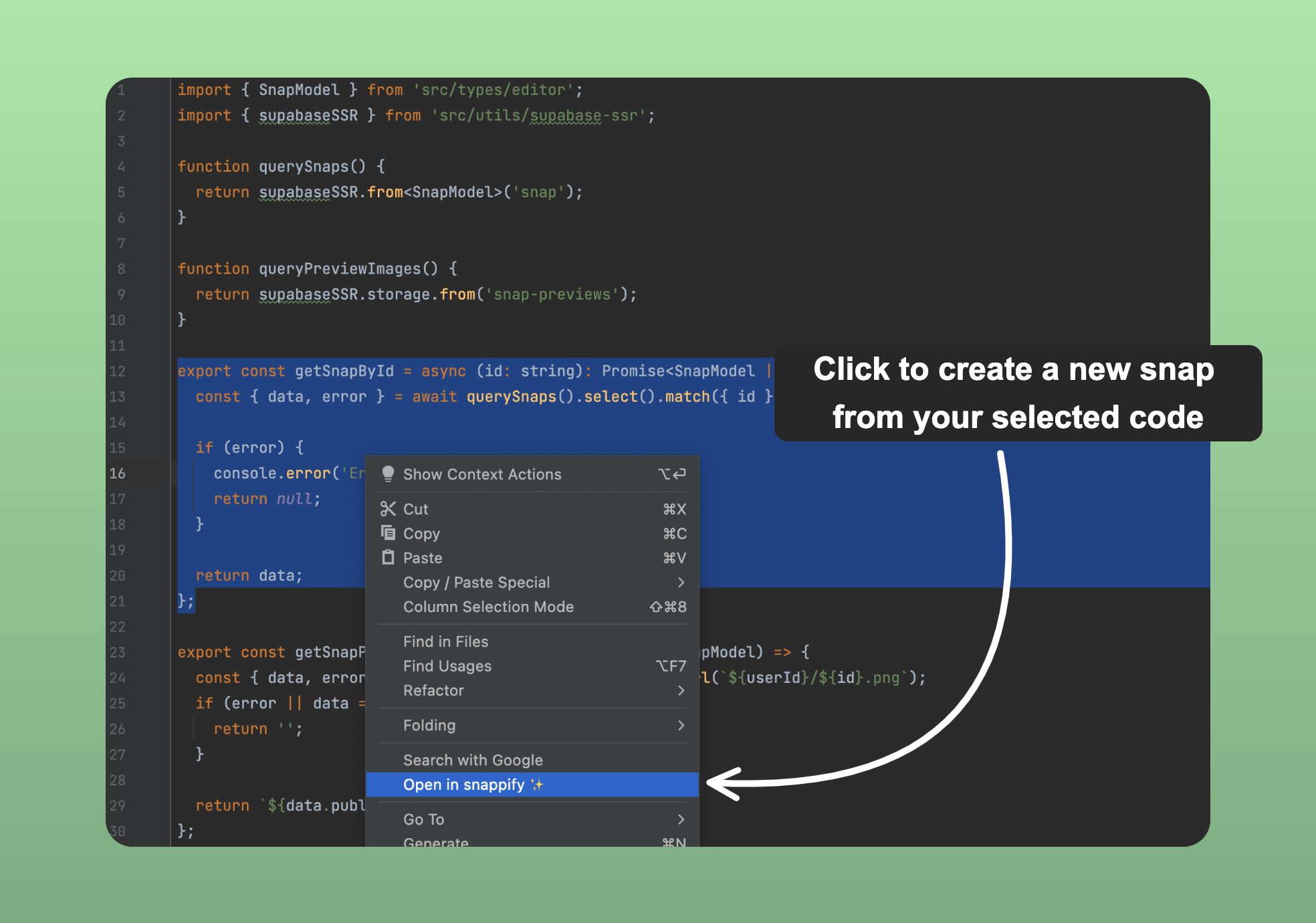 snappify IntelliJ IDEs Plugin Marketplace