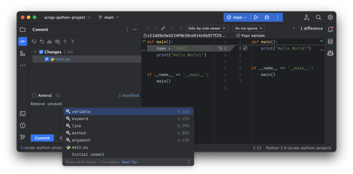 Parrot AI Commit Message IntelliJ IDEs Plugin