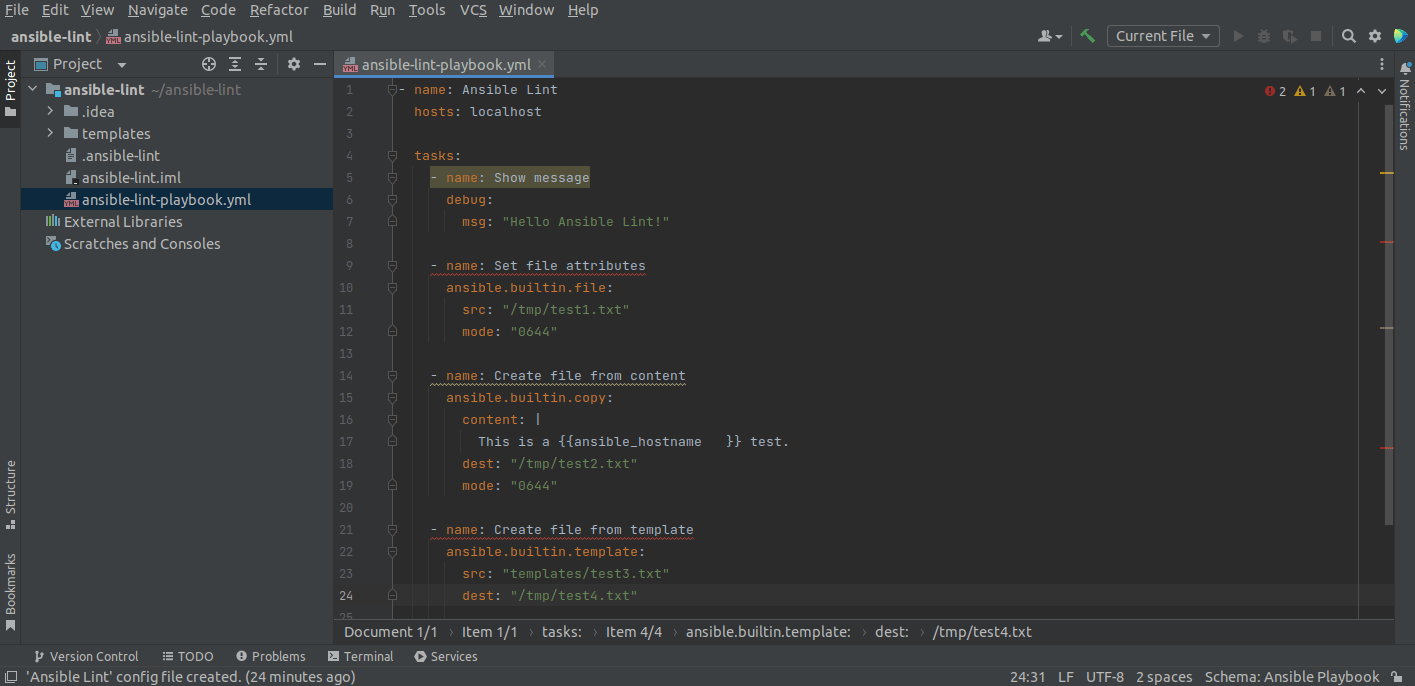 Ansible Lint IntelliJ IDEs Plugin Marketplace