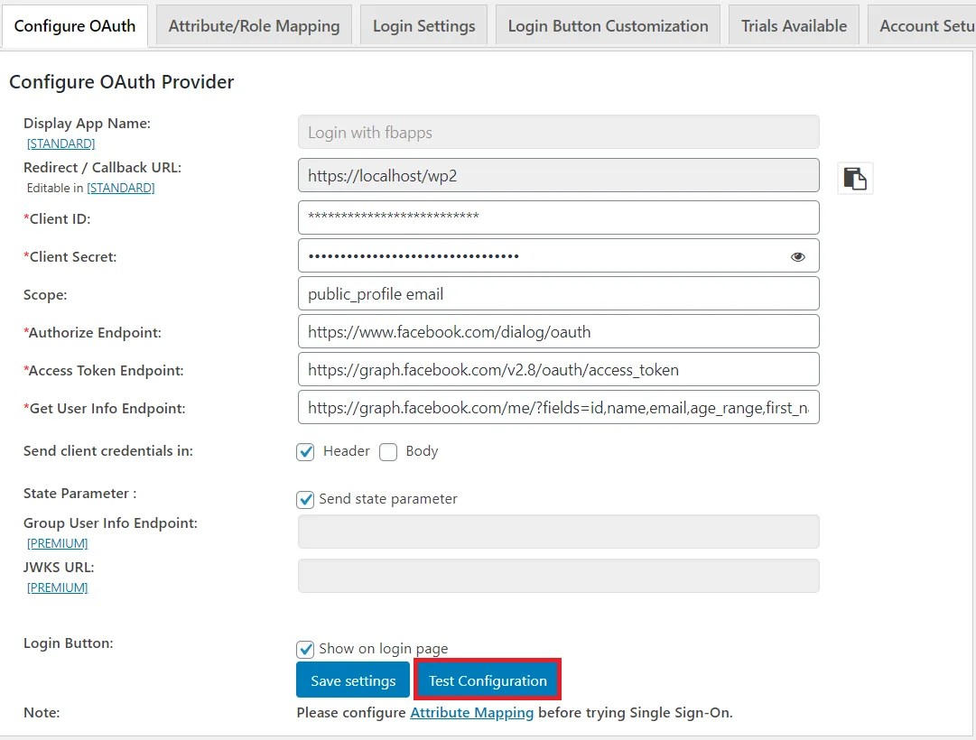 Facebook Single SignOn (SSO) WordPress OAuth & OpenID Login