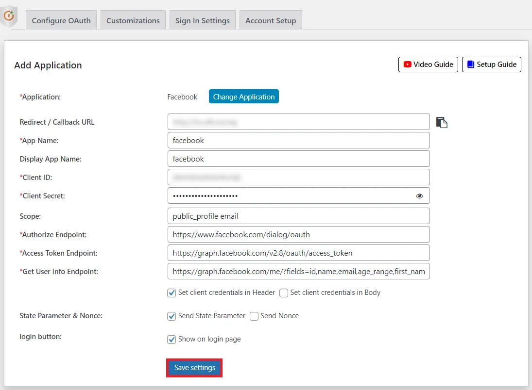 Facebook Single SignOn (SSO) WordPress OAuth & OpenID Login