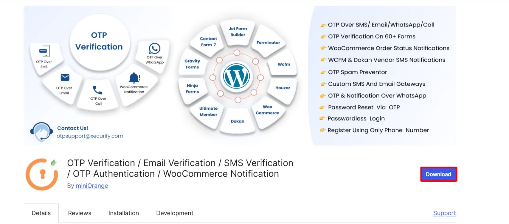 OTP Verification Plugin for WordPress SMS Email Notification