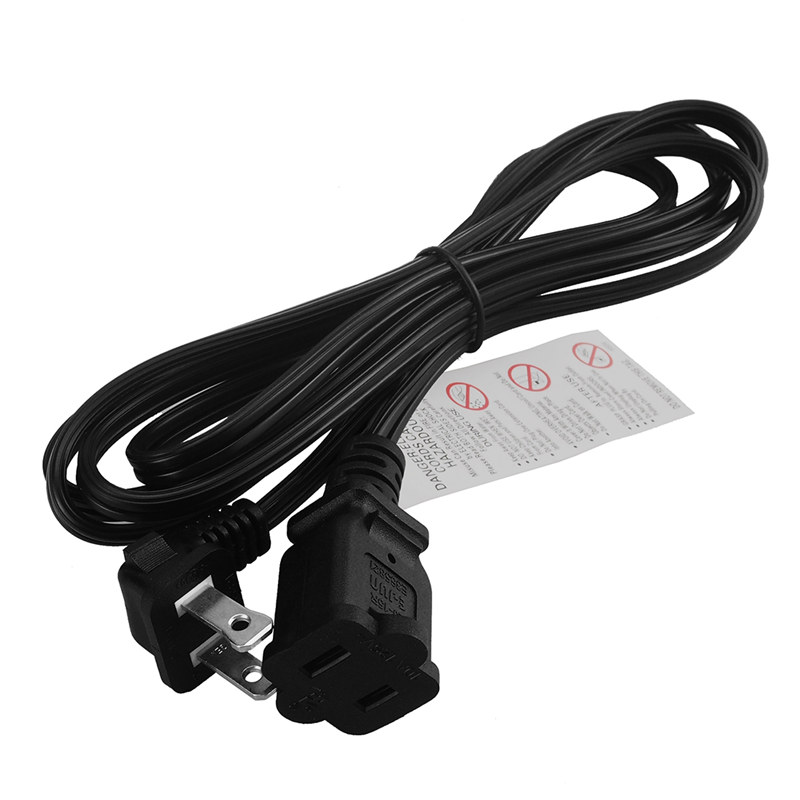 6FT(1.8M) Right Angled Polarized US 2Prong MaleFemale Extension Power