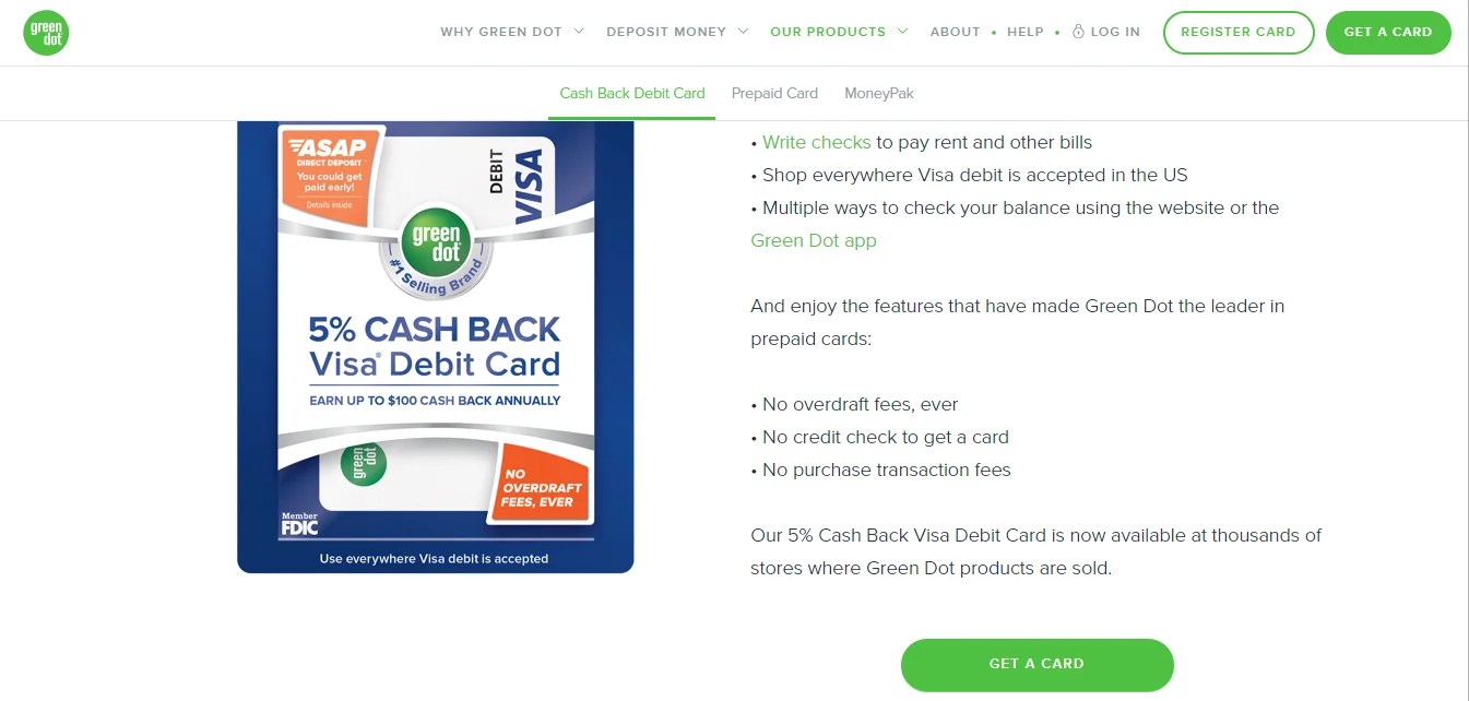Apply For Green Dot Cash Back Visa Debit