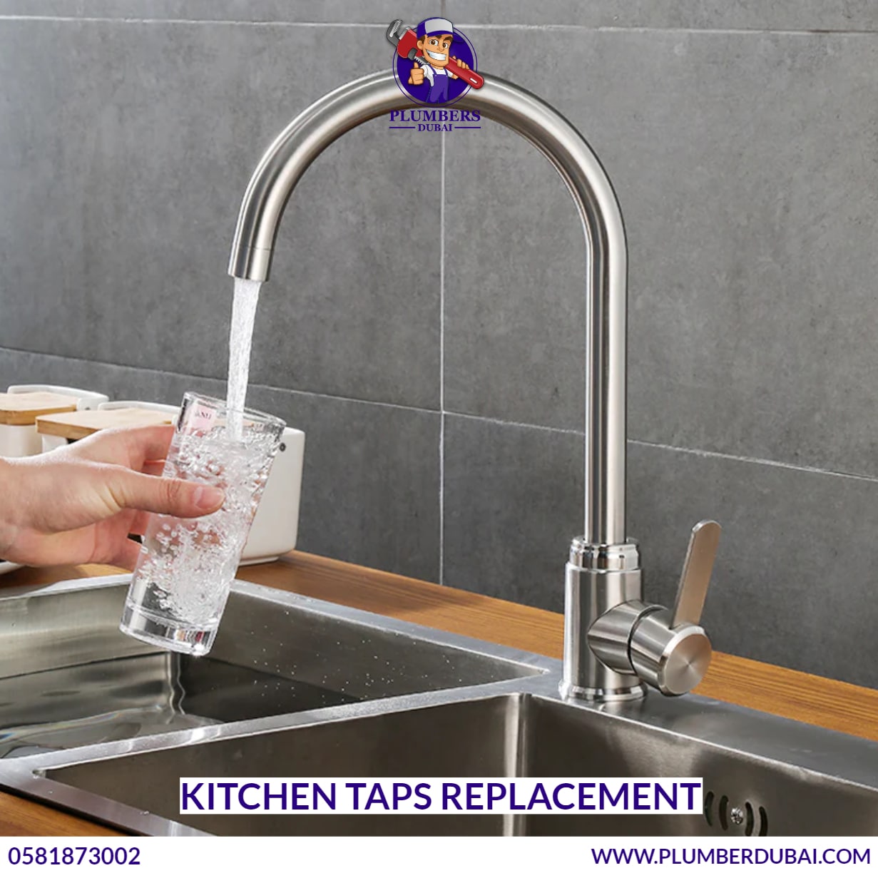 Kitchen Taps Replacement 0581873002 Plumber Dubai