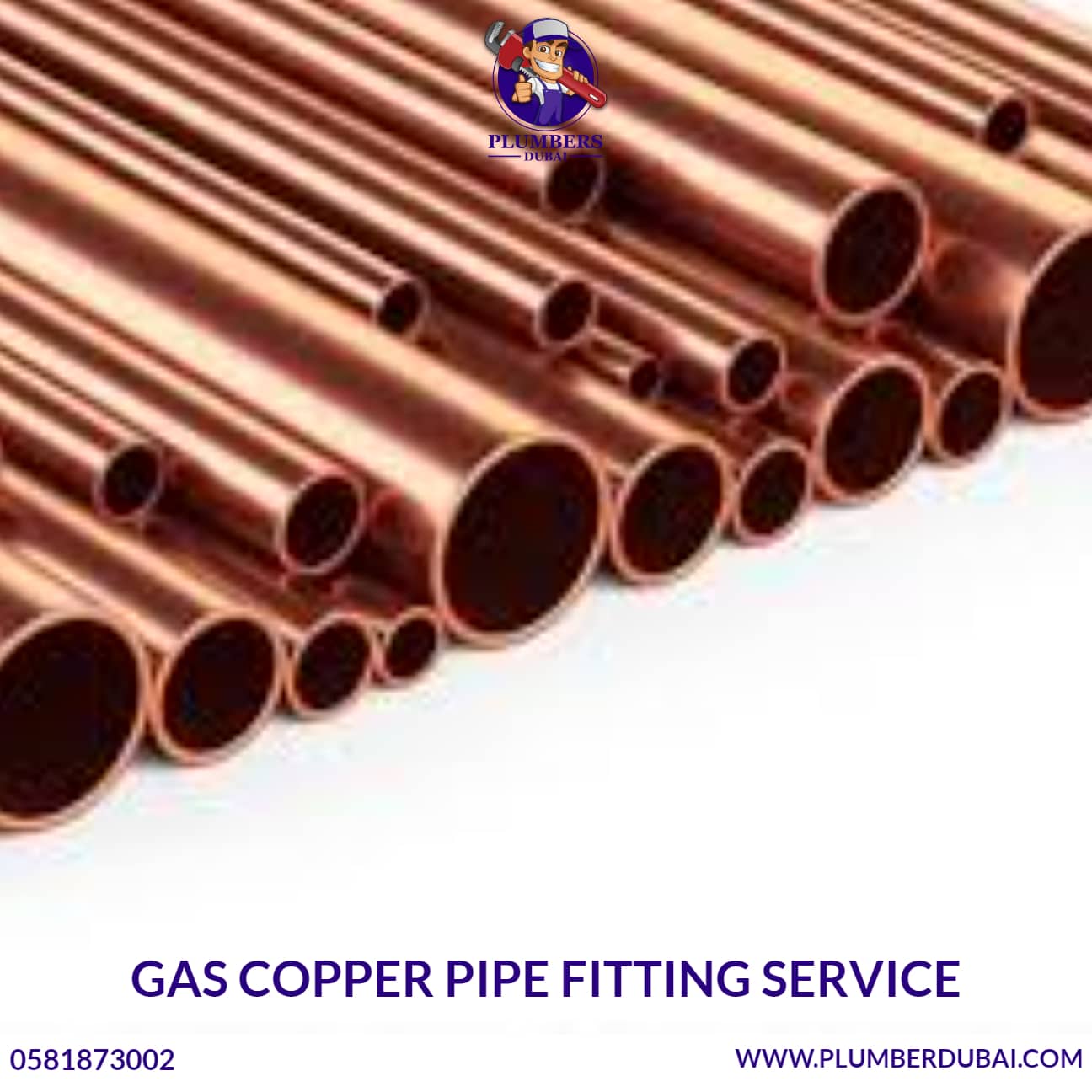 Gas Copper Pipe Fitting Service 0581873002 Plumber Dubai