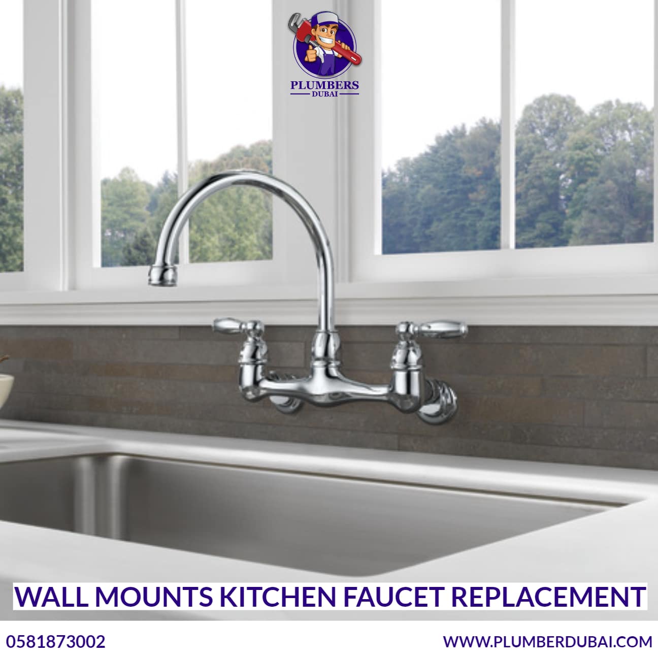 Wall Mounts Kitchen Faucet Replacement 0581873002 24/7