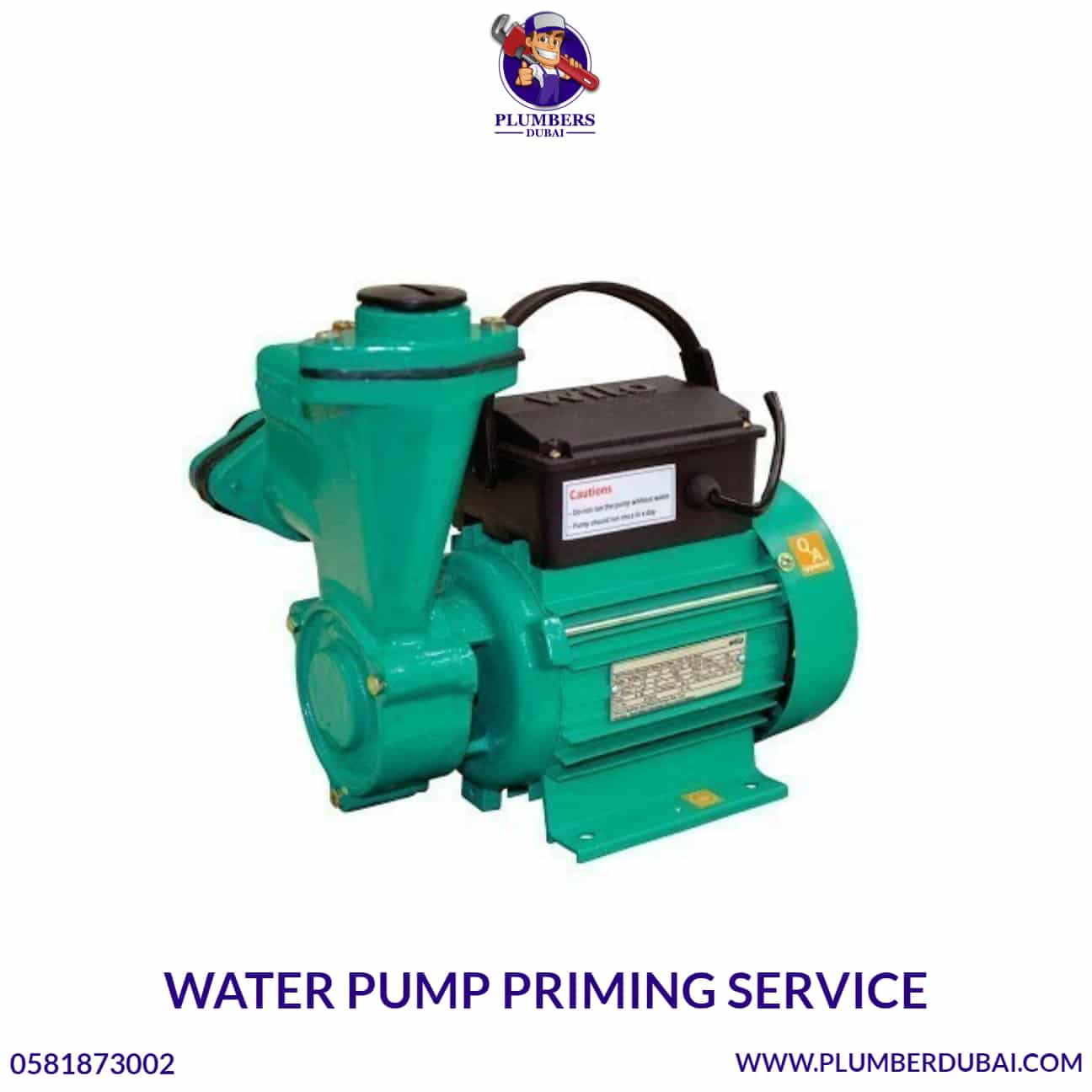 Water Pump Priming Service 0581873002 Plumber Dubai