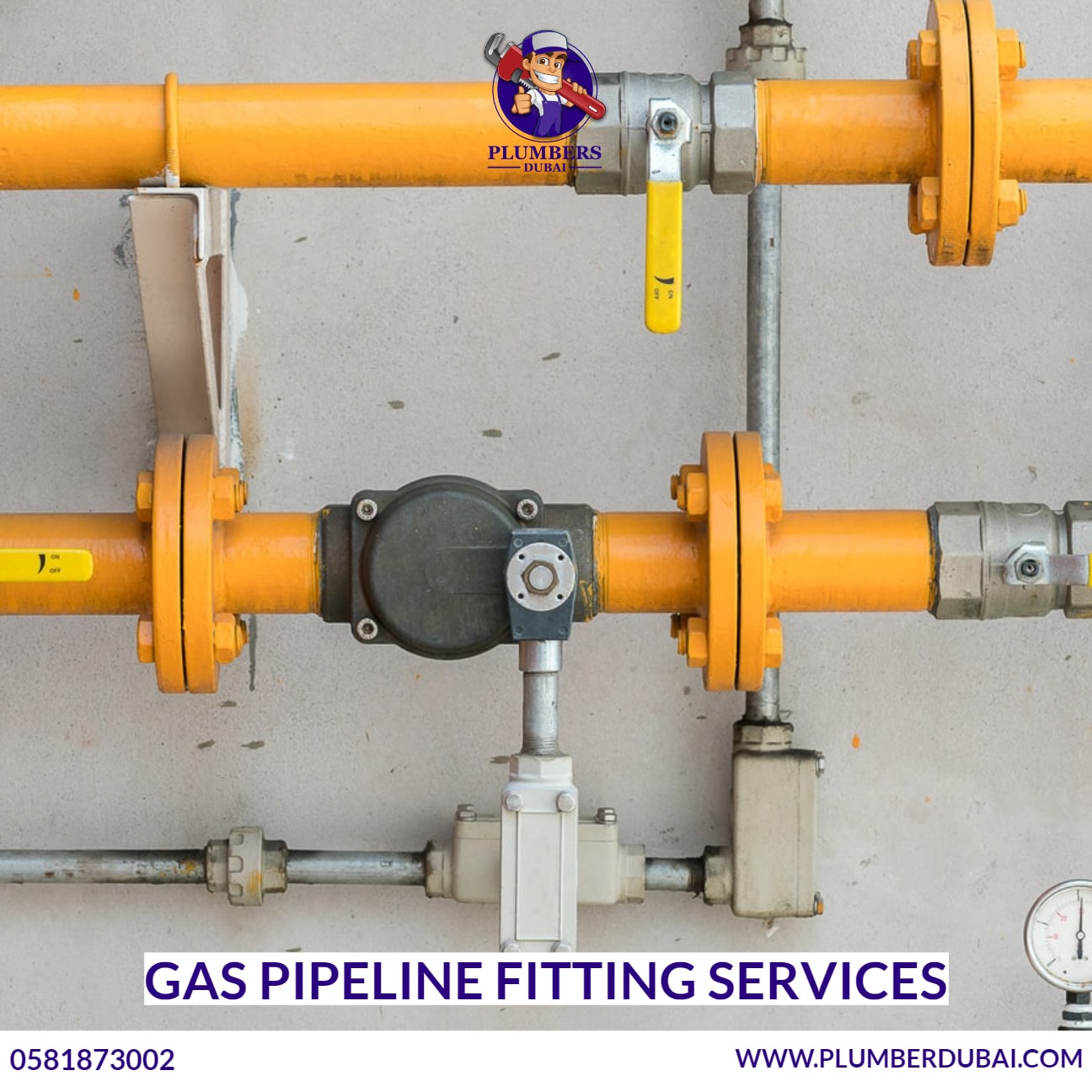 Gas pipeline fitting services 0581873002 Plumbers Dubai