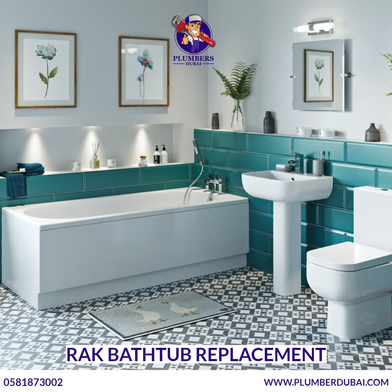 RAK bathtub replacement 0581873002 Plumber Dubai