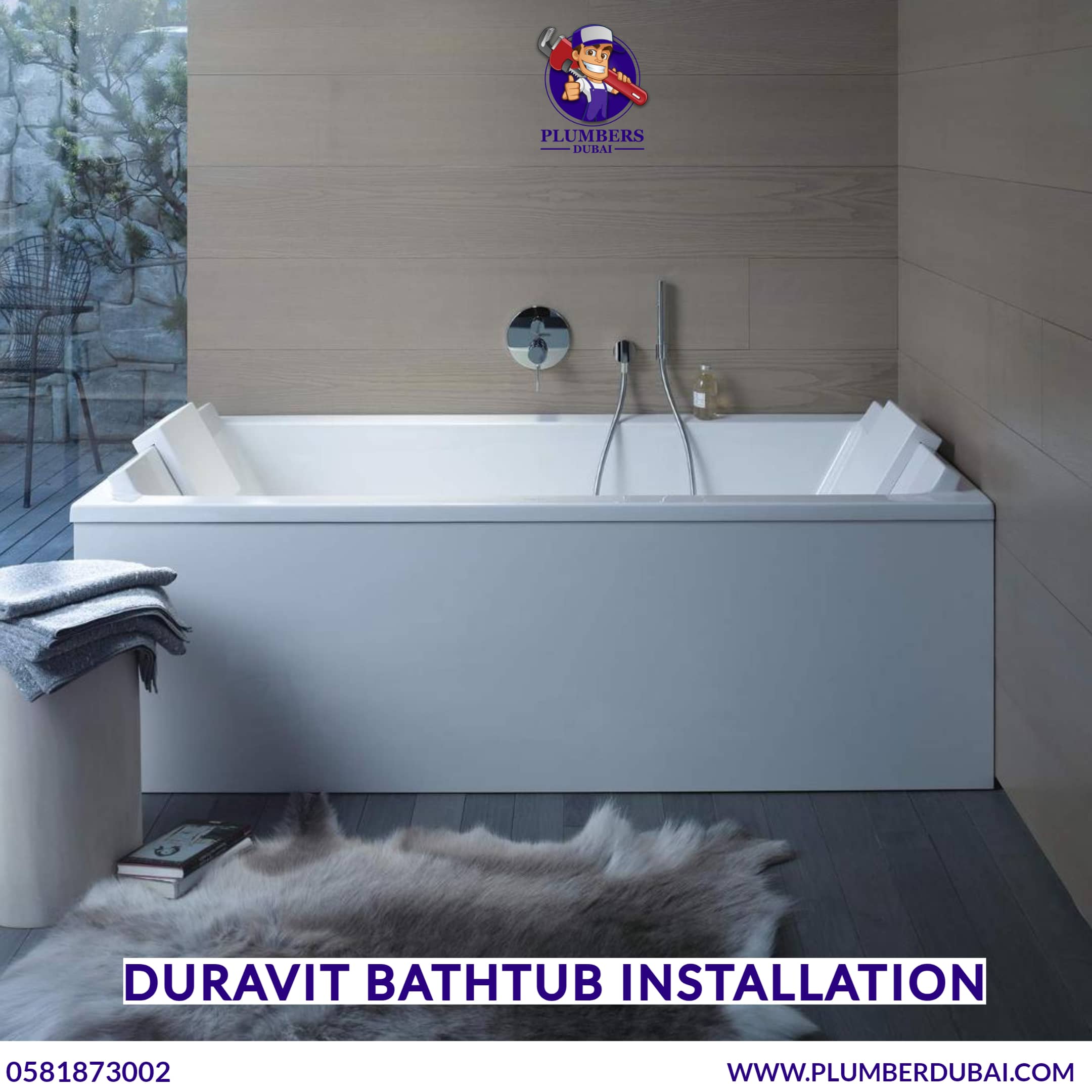 Duravit bathtub installation 0581873002 Plumber Dubai