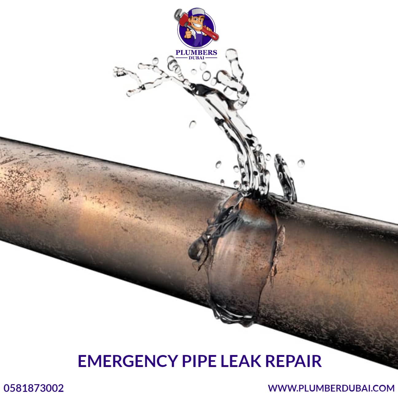 Emergency Pipe Leak Repair 0581873002 Plumber Dubai 24/7