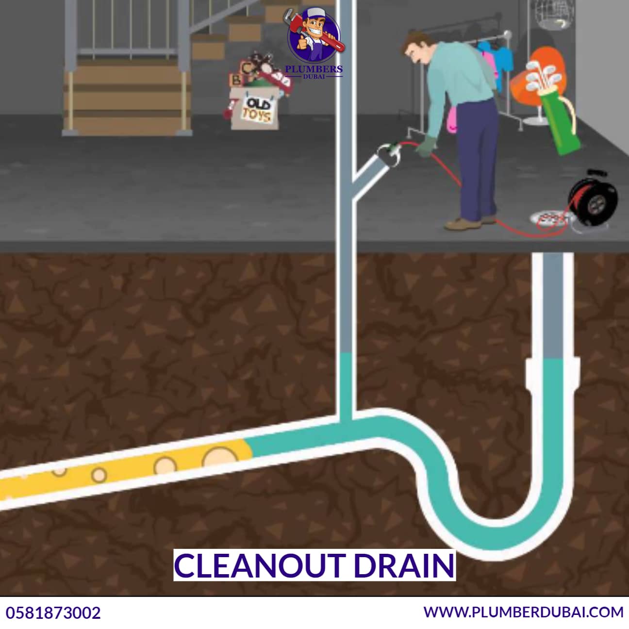 Cleanout drain 0581873002 Plumber Dubai 24/7