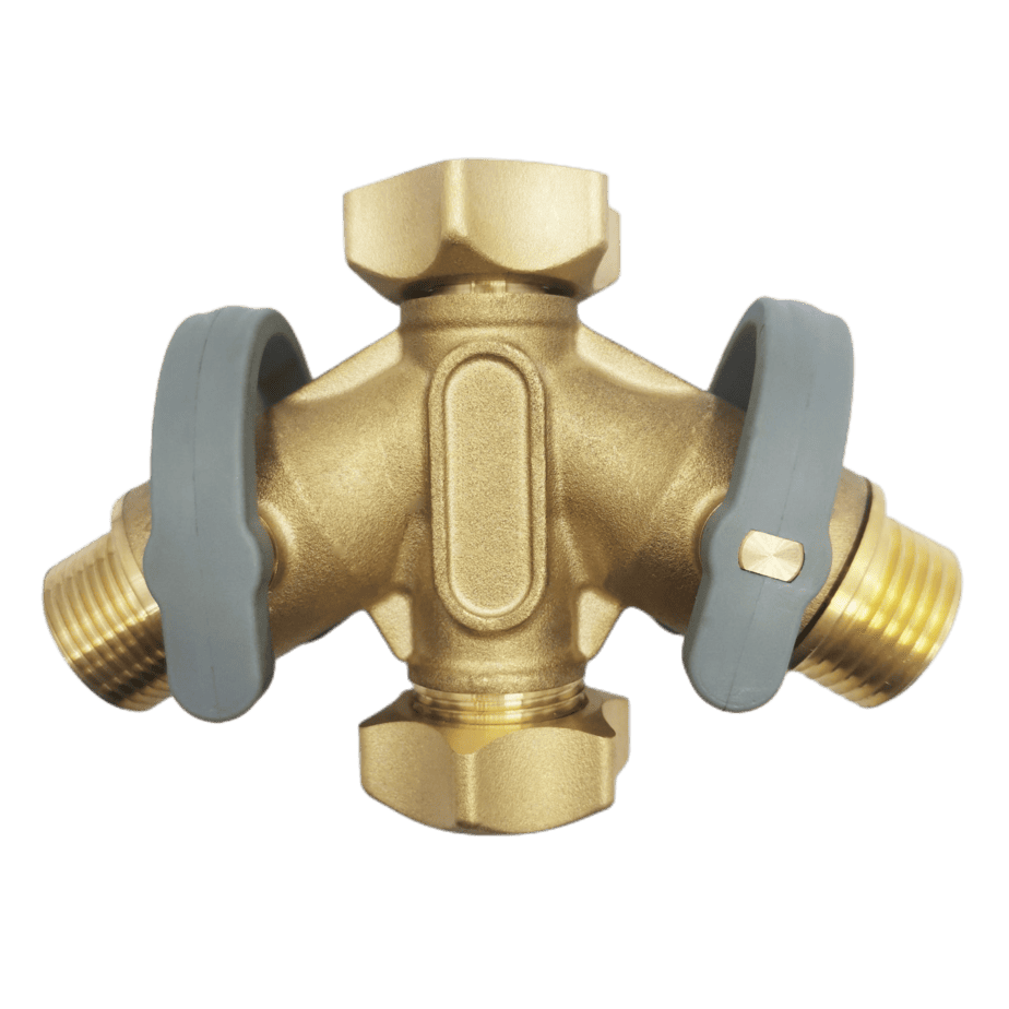 Brass Garden Hose 2Way Splitter Premium Residential Valves and