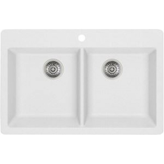 Blanco Horizon 210 Silgranit Double Bowl Drop In Kitchen Sink White