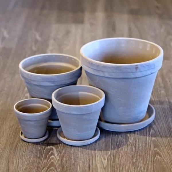 Gray Marble Clay Pots Plumeria Botanical Boutique