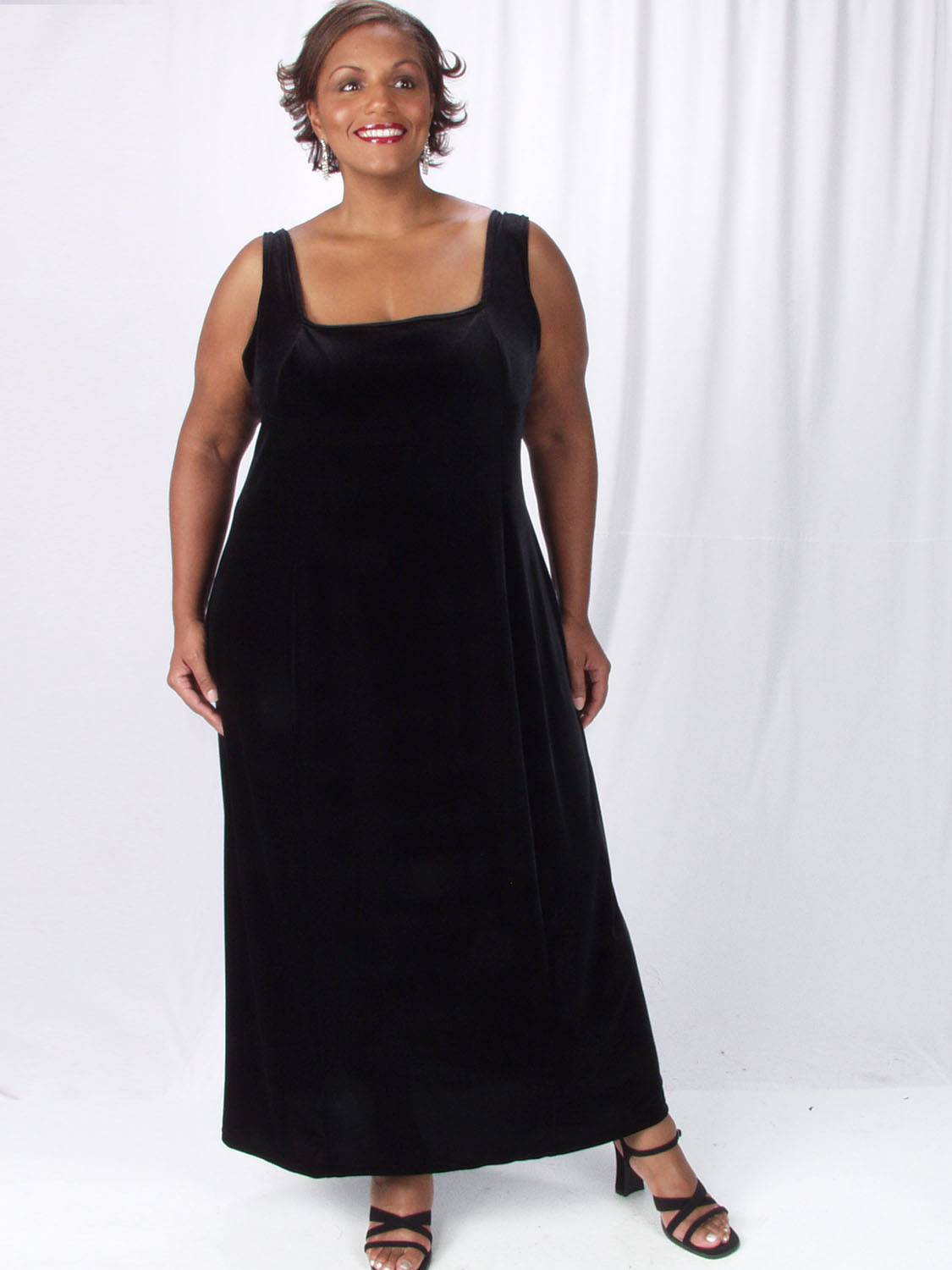 Sheath Slip Dress Black Lycra Velvet (PlusSize) Peggy Lutz Plus Size