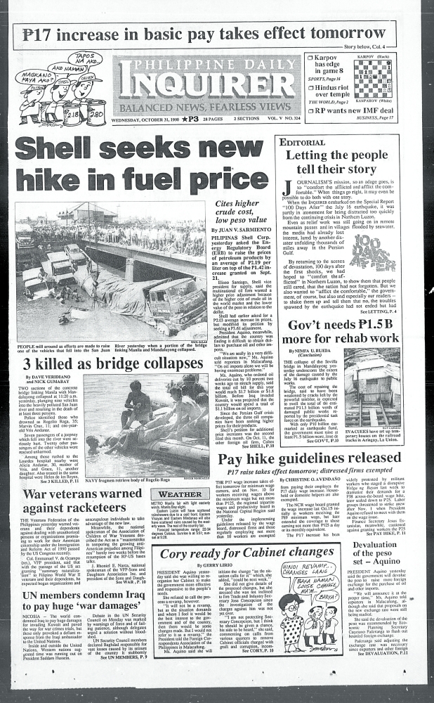 October 31, 1990 Shell seeks new hike in fuel price Philippine Daily