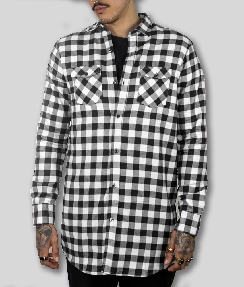 Tall Flannel White Plus 2 Clothing