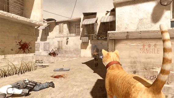 銃がネコに。FPSのネコMOD