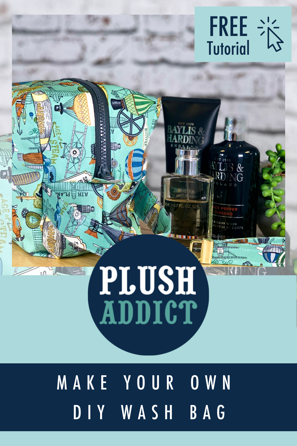 Large Wash Bag Tutorial FREE Pattern Plush Addict