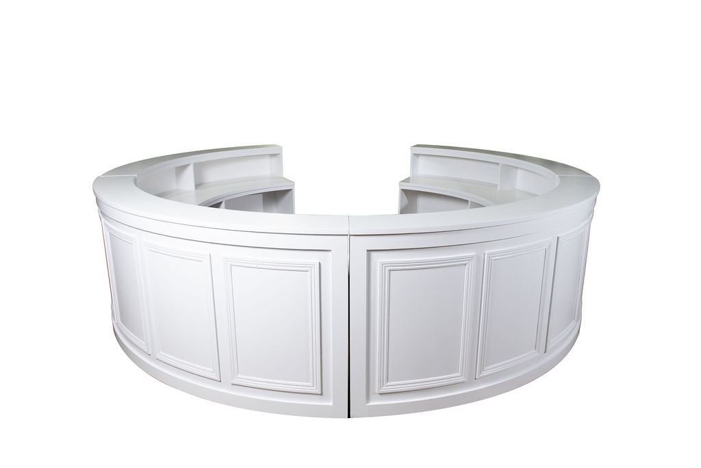 The Nora Curved Bar, White Plush Event Furnishings