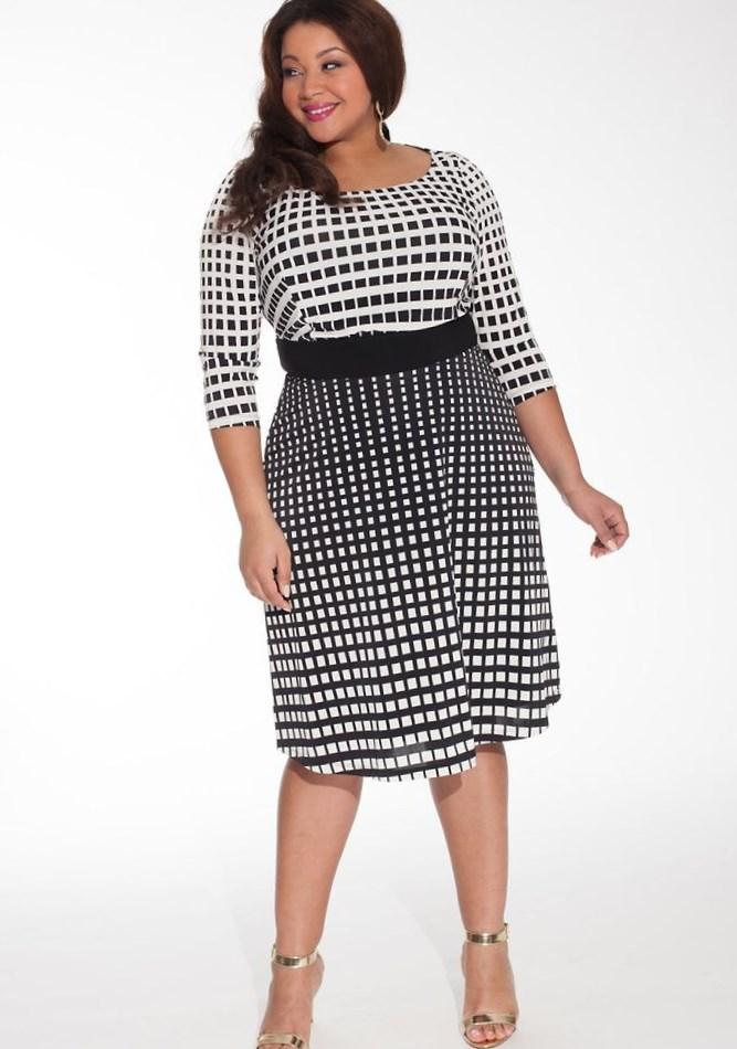Plus size black and white dress PlusLook.eu Collection