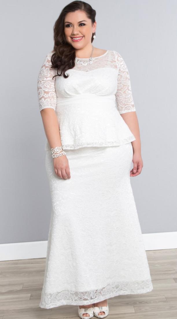 White plus size wedding dress PlusLook.eu Collection
