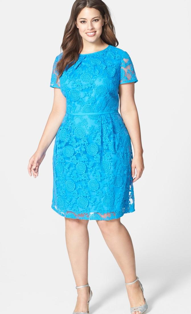 Plus size blue lace dress PlusLook.eu Collection