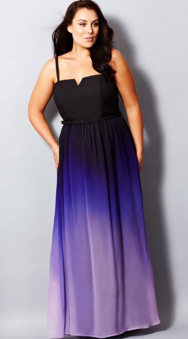 Purple maxi dress plus size PlusLook.eu Collection