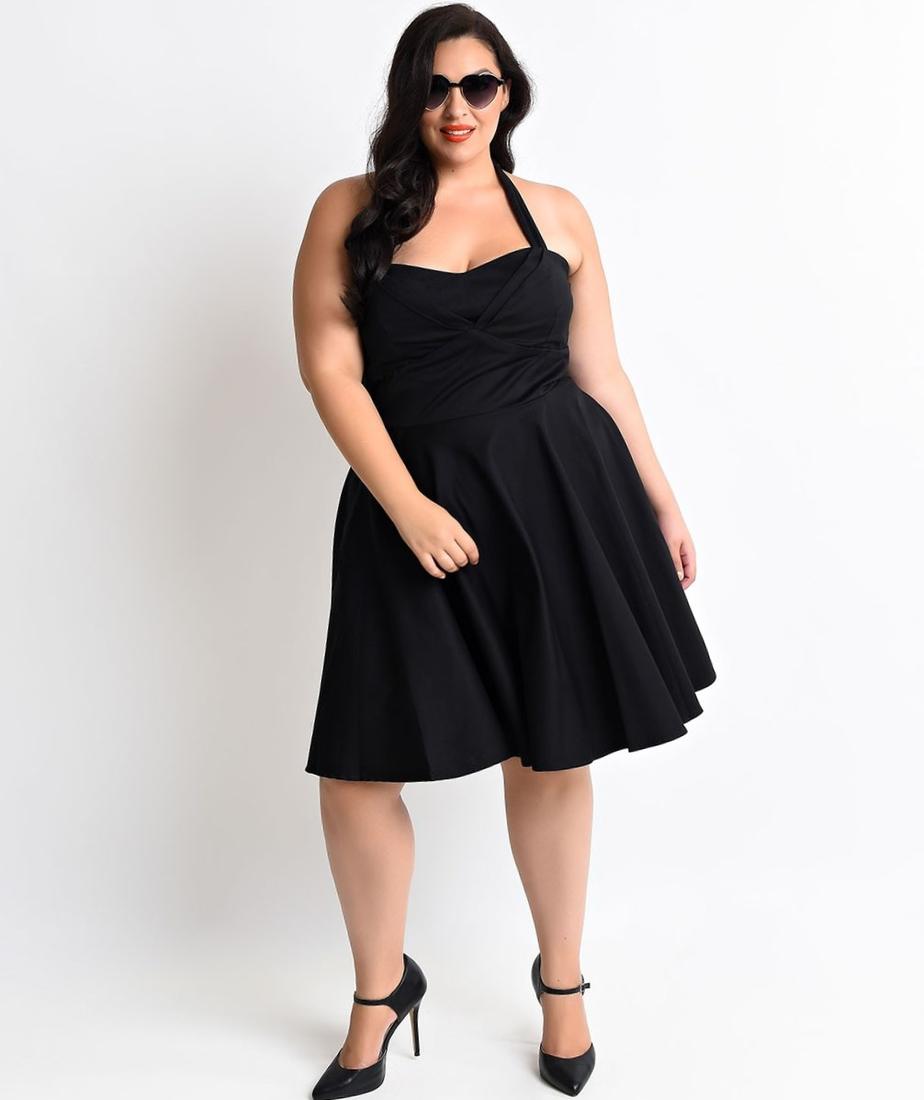 Plus size short black dresses PlusLook.eu Collection