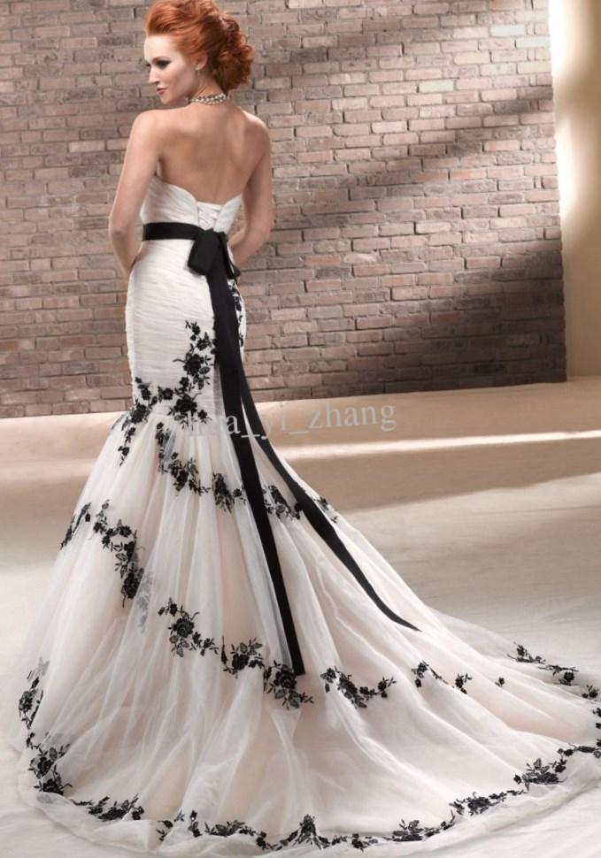 Black and white wedding dresses plus size PlusLook.eu Collection