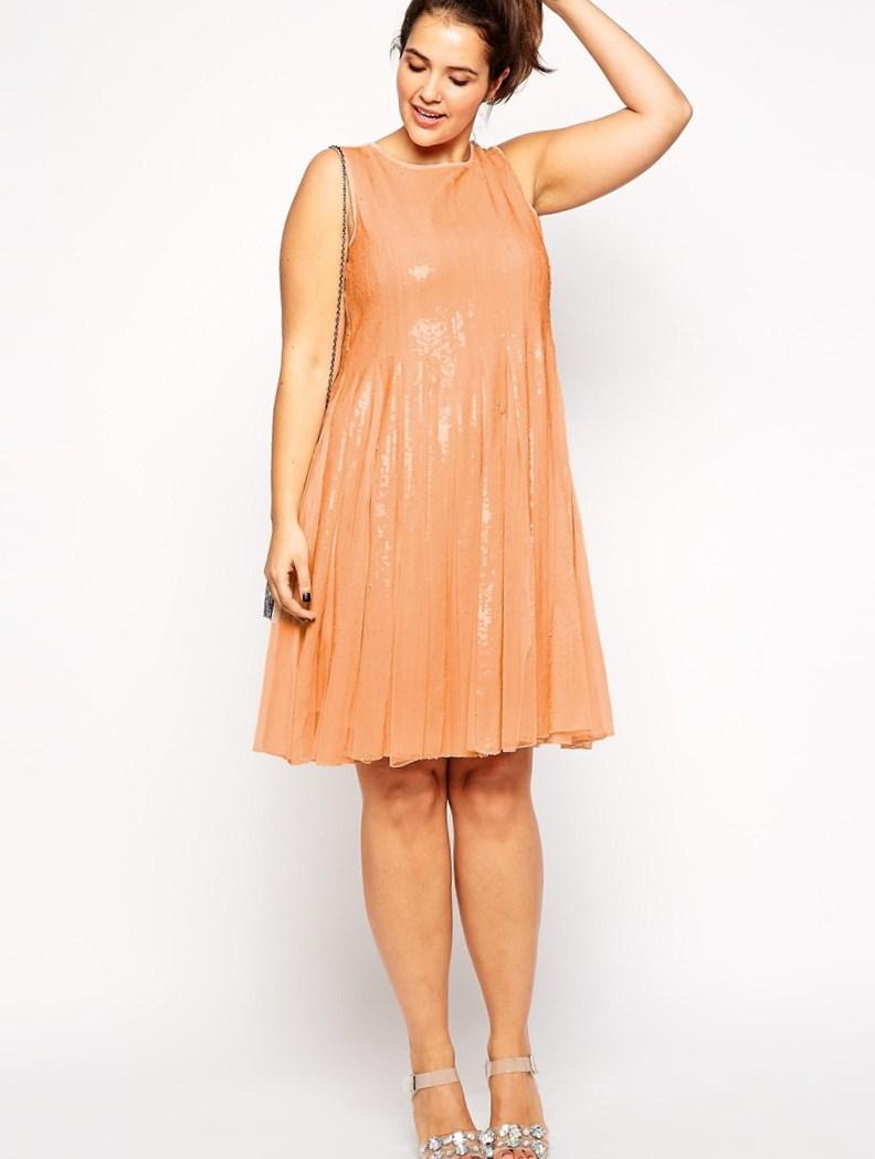Peach plus size dresses PlusLook.eu Collection