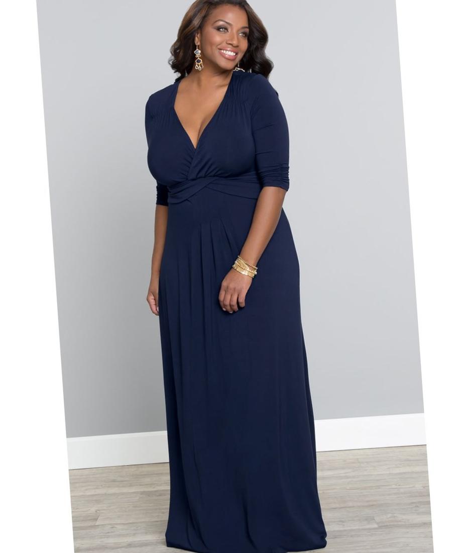 Plus size navy maxi dress PlusLook.eu Collection
