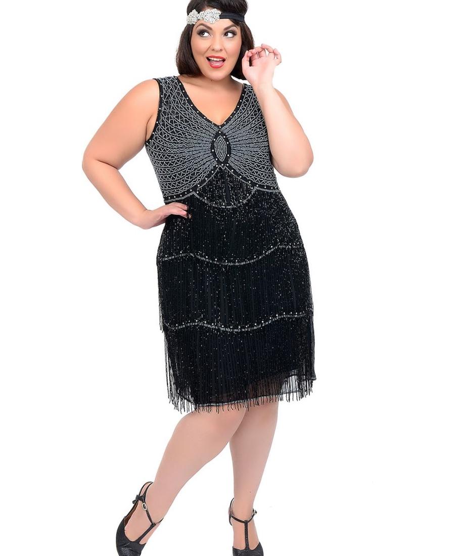 Plus size fringed dress PlusLook.eu Collection