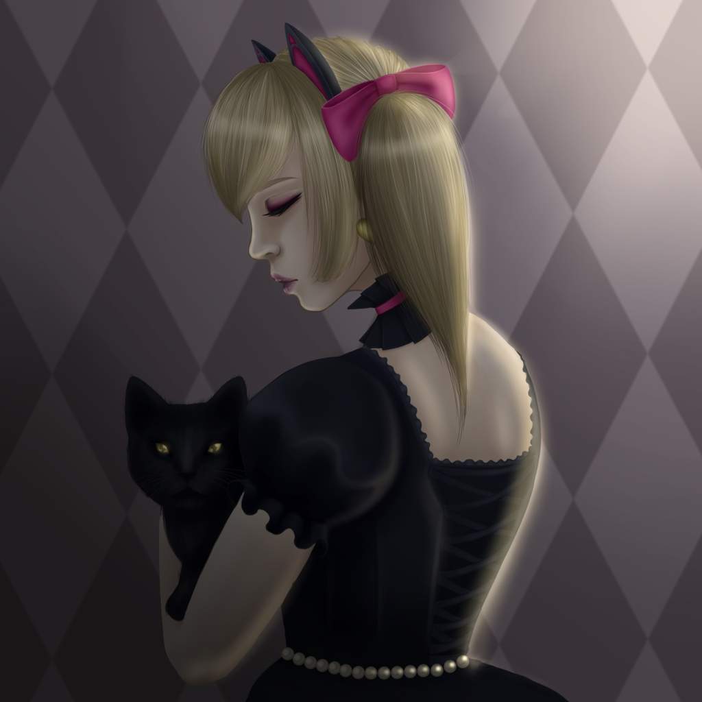 D.Va black cat skin fan art Overwatch Amino