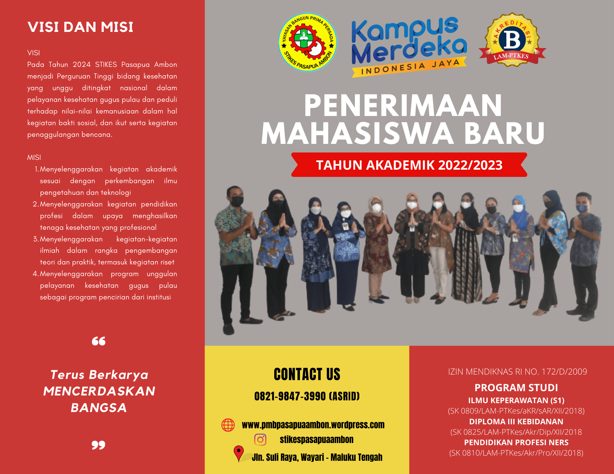 BIAYA PENDAFTARAN DAN PERKULIAHAN PMB STIKES PASAPUA AMBON