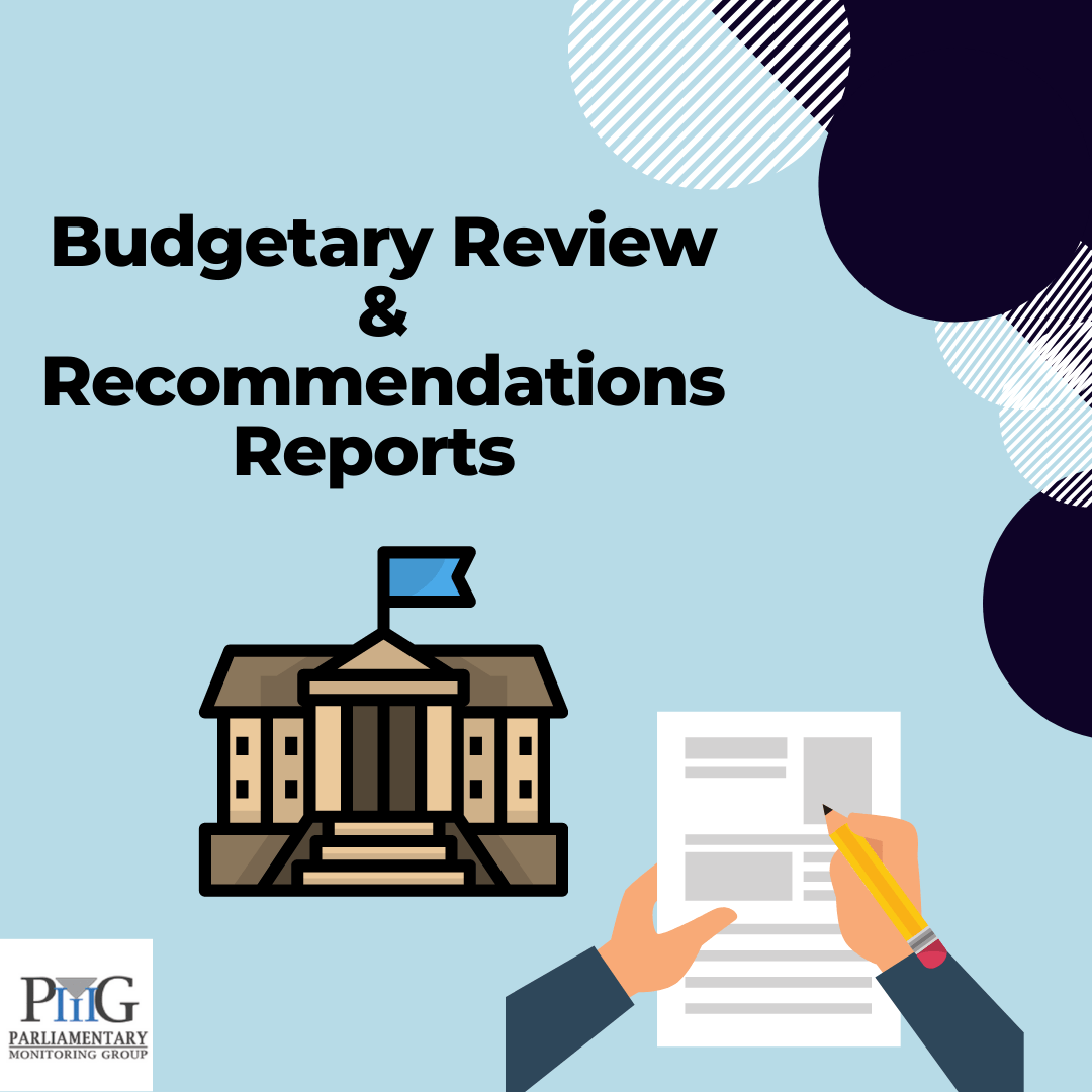 Explainer Budgetary Review and Reports PMG