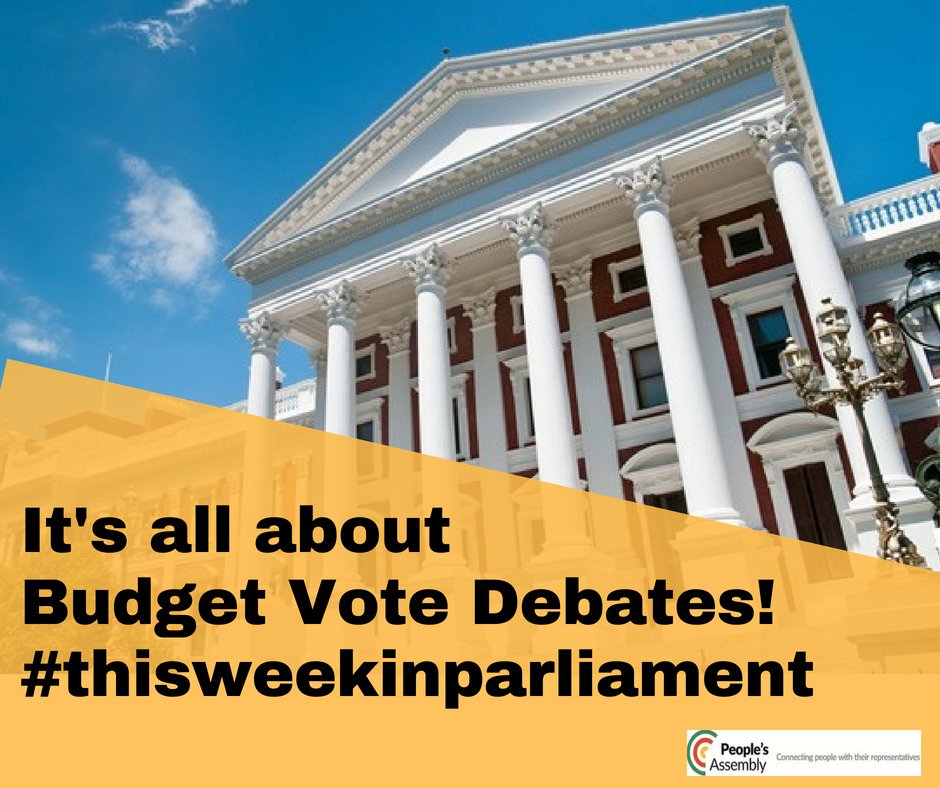 The Week Ahead It's all about Budget Vote Debates PMG