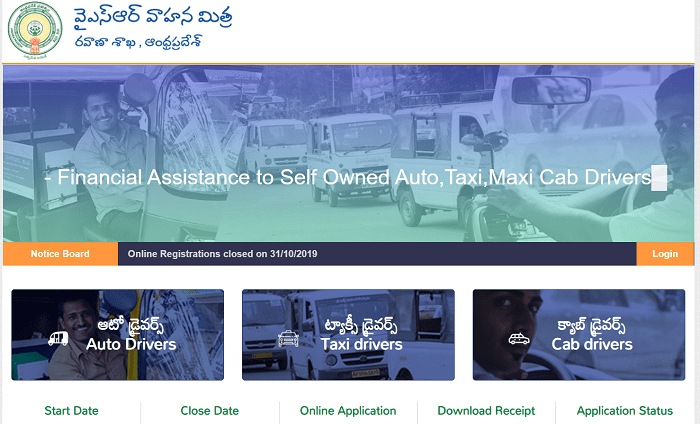 Apply Vahana Mitra 2021 AP Auto & Taxy Driver Scheme Payment Status