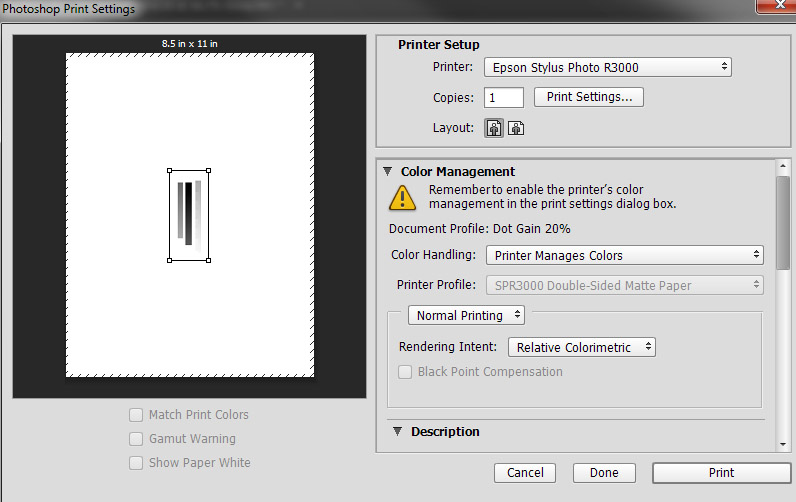 Questions about Advanced B&W printing on Epson R3000 Printers and