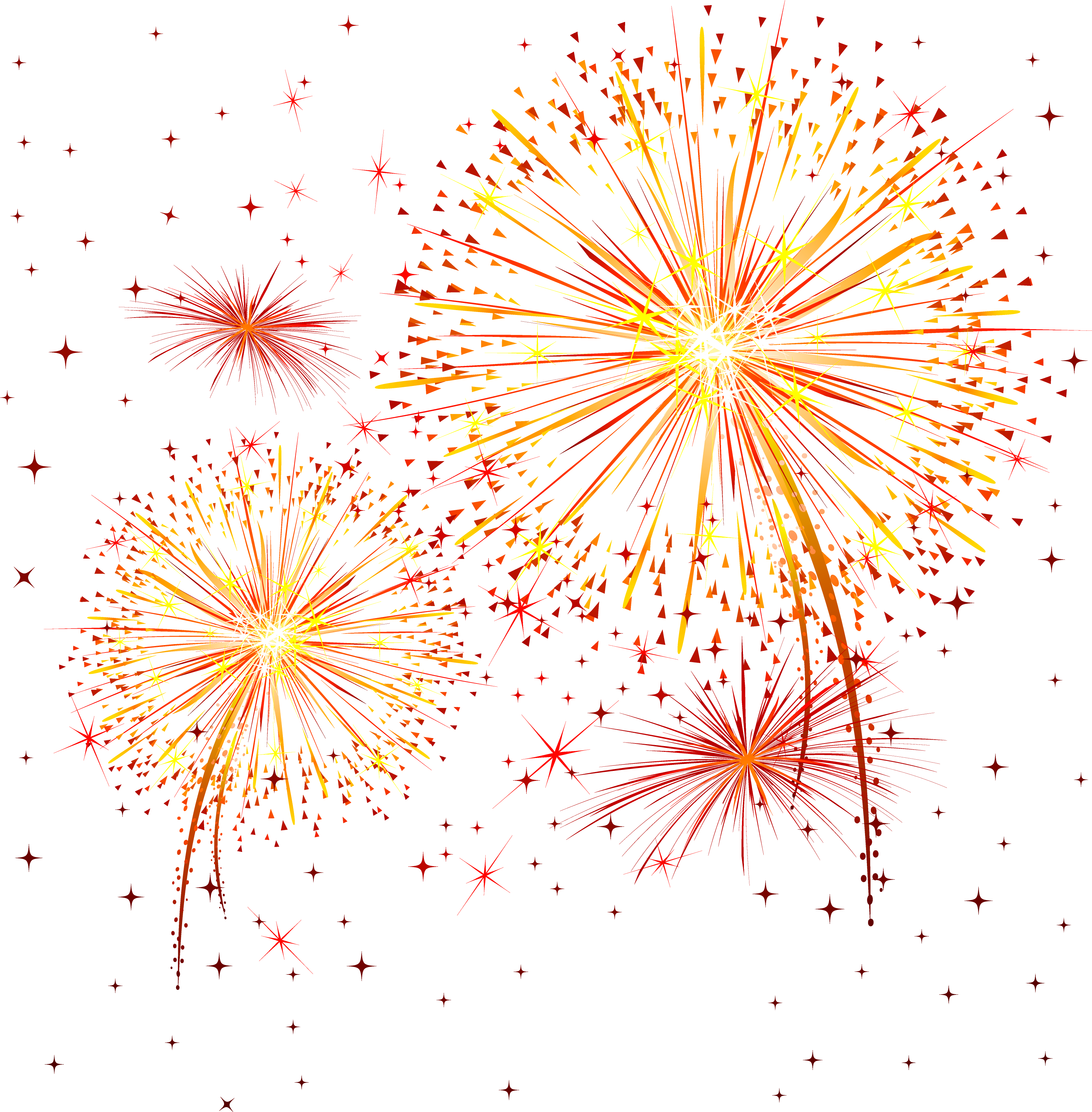 Fireworks PNG transparent image download, size 3382x3446px
