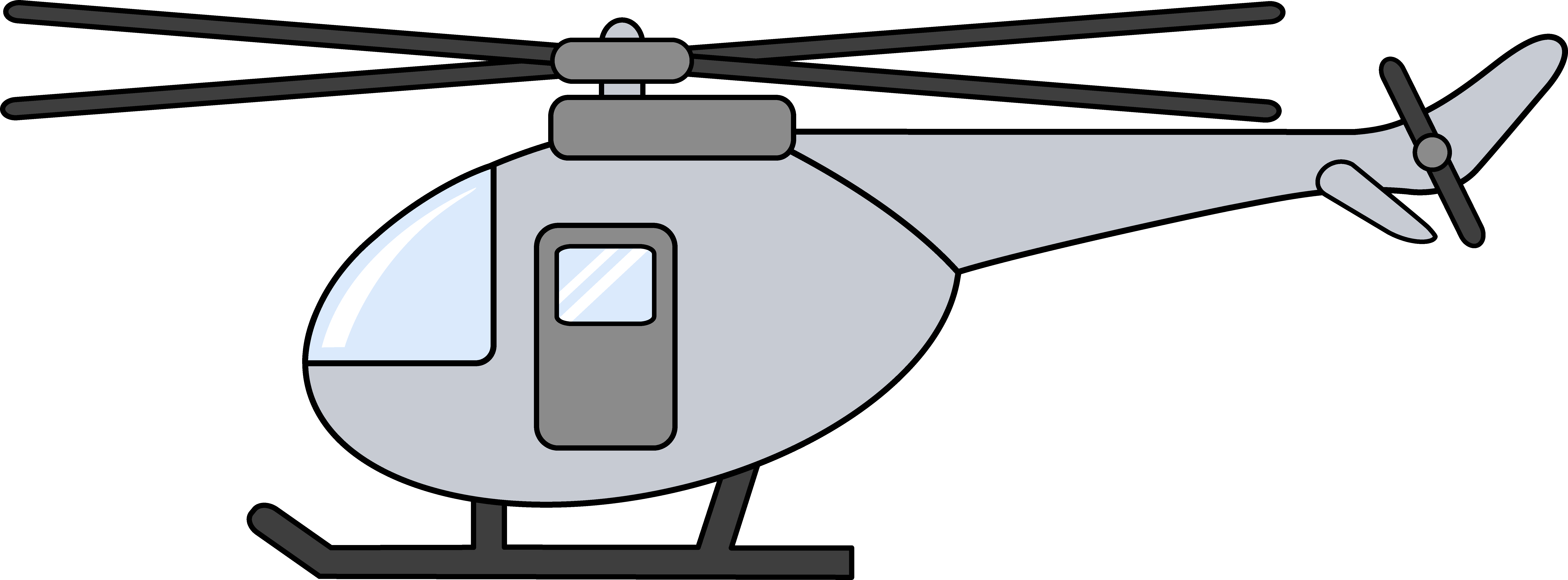 Helicopter Black And White Clipart